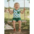 thumbnail image 6 of BemeyourBBs Toddler Boys Summer Clothes 2 Pieces Outfits Sailboat Tree Dinosaur Print Tank Top with Elastic Waist Shorts Set Toddler Boys Summer Beach Outfit, 6 of 9
