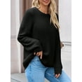 thumbnail image 4 of Women's Chunky Knit Sweater - Oversized Ribbed Crewneck Long Sleeve Top Fall Winter Casual Fashion, 4 of 7
