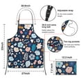 thumbnail image 3 of Pioneer Flower Floral Print Pattern Apron-Garden Aprons for Women with Pockets-Cotton Linen Waterproof Kitchen Cooking Gardening Aprons Adjustable for Kitchen,Cooking,BBQ and Salon 33x27 Inch, 3 of 7