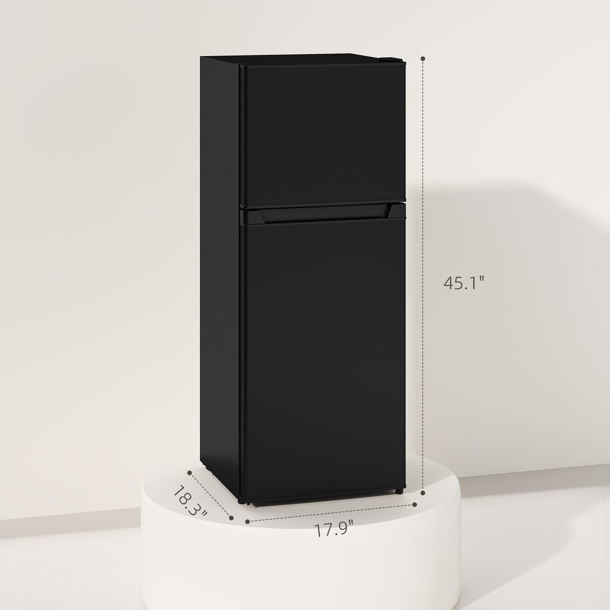Resenkos Small Fridge with Freezer, 4 Cu Ft Refrigerator with Reversible Doors, Versatile Storage for Home & Office Use，Black