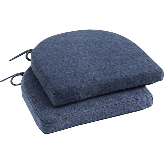 Chair Cushions for Dining Chairs with Ties and Removable Cover, Dining Kitchen Chair Pads with Non-Slip Bottom, High-Resilience Indoor Seat Cushions, 16'' x 16'' x 2'', Set of 2, Navy