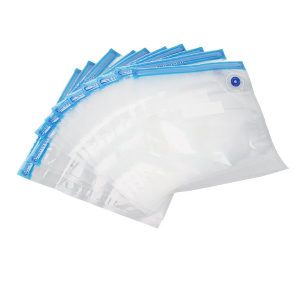 Bolsas De Sellador De Vacío De 10 Piezas Para Alimentos, Bolsas De Mantenimiento Fresco Reutilizables Con Bolsas De Compresión De La Bomba Para Verduras De Comida Cocida Frutas