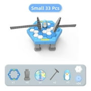 Jake Secer Kids Save The Penguins Knock Break Ice Toy,Parent-Child Interactive Logical Thinking Training Board Game，（Small 33 Pcs 6.96"×5.71"×2.56"）