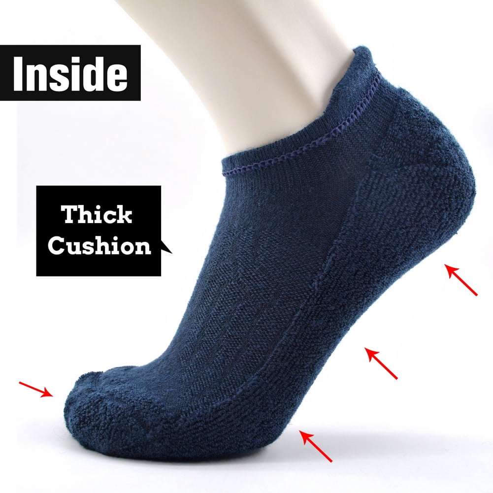 Busy Socks Ankle Wool Running Sport Socks for Women Men,Navy,Medium,3-Pack