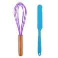 thumbnail image 1 of Juego de mini utensilios de cocina de 2 piezas: utensilios de cocina de silicona con mangos de madera, 1 of 5