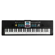 Ammoon 61 Keys Digital Music Electronic Keyboard Kids Multifunctional Electric Piano for Piano Student with Microphone Function Musical Instrument