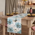 thumbnail image 2 of Table Runners 72 Inches Long Dress Scarves, Spring Floral Farmhouse Kitchen/Dining Table Runner, Coffee Tablerunners, Vintage Tulips Flower Butterfly Retro Wood Blue 18x72 Inch, 2 of 9
