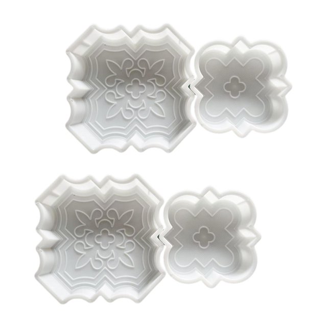 Modelo de Ladrillo de Flores Decorativo de 4 Piezas, Modelo de Césped para Uso Exterior, Accesorios, Adoquines de Patio Versátiles, para