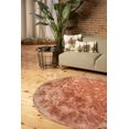 thumbnail image 3 of 6 X 6 Dusty Rose Round Faux Fur Washable Non Skid Area Rug, 3 of 3