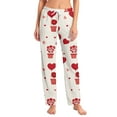 thumbnail image 2 of Womens Heart Print Pajama Pants Valentine Sleepwear Pants Loose Wide Leg Lounge Pants High Waisted Comfortable Pajamas for Relaxing Dark Purple XL, 2 of 8