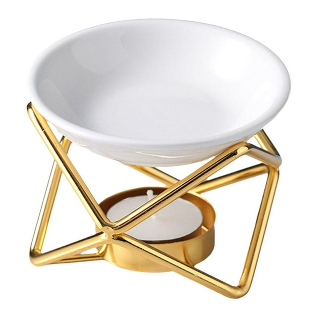 jifeng Oil Burner Stylish Candle Tealight Holder Aromatherapy Candle Tart Gold Option4 Golden