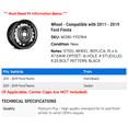 thumbnail image 2 of Steel Wheel - Black - 15 x 6 Inch - 16 Hole - 4-Lugs - Compatible with 2011 - 2019 Ford Fiesta 2012 2013 2014 2015 2016 2017 2018, 2 of 2