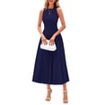 thumbnail image 1 of Vestido PRETTYGARDEN 2025 sin mangas azul marino midi línea A, 1 of 8