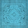 thumbnail image 1 of Ahgly Company Indoor Square Oriental Light Blue Industrial Area Rugs, 3' Square, 1 of 4