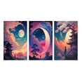 thumbnail image 2 of Designart "Ancient Legends Mythical Visions of Magic II" Abstract Landscape Wall Art Set Of 3 - Abstract Landscapes Pink Gallery Wall Set For Home Decor, 2 of 6