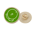 thumbnail image 1 of Green Classe Fin Knock Rond Métal Broche d'Or Clip, 1 of 3