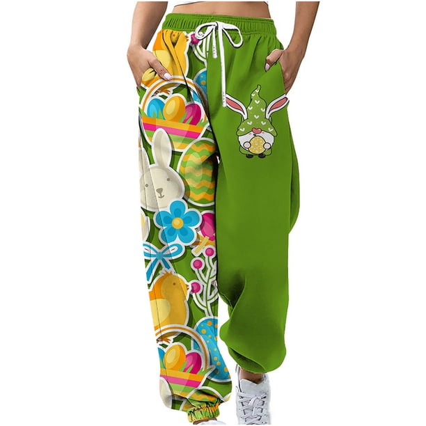 Pantalones de cintura elástica con estampado informal a la moda para mujer, pantalones largos rectos, pantalones de chándal Fridja alkflakhf32796