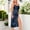 #173-Navy, variant on Wowcloth Women's Satin Midi Dress with Thin Straps, Draped Neckline and Side Slit, Sleeveless Round Neck, Slim Fit Solid Color for Evening Parties and Daily Wears