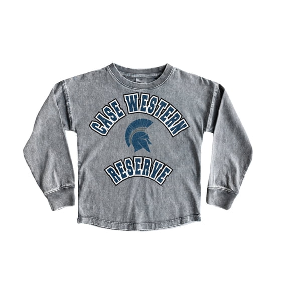 Youth Gameday Couture Gray Case Western Reserve University Faded Wash Pullover Top