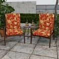 thumbnail image 3 of Jordan Manufacturing 44" x 21" Alberta Salsa Red Floral Rectangular Outdoor Chair Cushion with Ties and Hanger Loop, 3 of 14