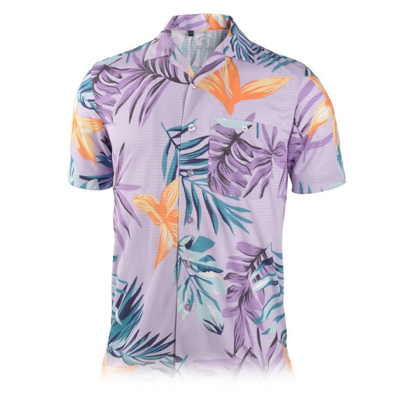 Monterey Club Men's Mediterranean Print Camp Casual Golf Polo Shirt #1551