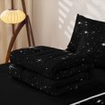 thumbnail image 6 of Manfei Lovely Stars Zipper Twin Comforter Sets with Fitted Sheet and 2 Pillowcases,Kawaii Cartoon Theme Zipper Bedding Set,Black White,Black Reversible,4pcs, 6 of 8