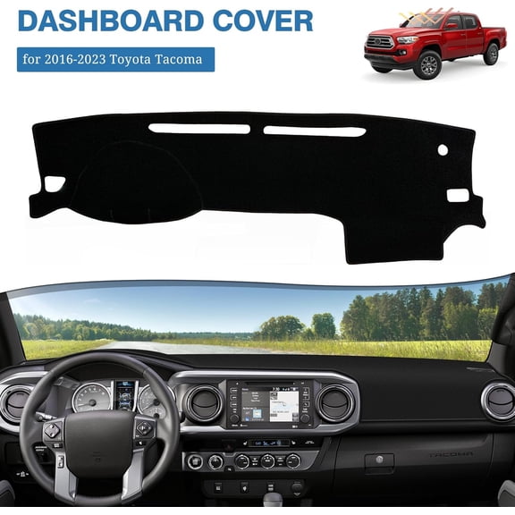 JJMY Fits 2016-2023 Toyota Tacoma Dashboard Pad Dash Cover Mat Non-Slip Carpet Black