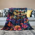 thumbnail image 2 of ONETECH Owl Flowers Blanket for Adults for Owl Lovers Colorful Flannel Throw Blankets Soft Comfy Lightweight for Home Decor Couch Bed Sofa, 2 of 6