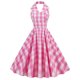 thumbnail image 2 of ICHUANYI Clearance Women's Fashion V-neck Sleeveless Backless Vintage Printed Party Cocktail Dresses Stretchy Dresses(Pink, XL) ICHUANYI WER2023081512199, 2 of 9