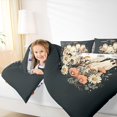 thumbnail image 3 of Feelyou Boho Ghost Twin Bedding, Hippie Floral Bat Bedding Comforter Set, Dark Gray, Halloween Reversible, 7 Pieces, 3 of 7