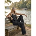thumbnail image 4 of Cueply Lounge Sets for Women Summer 2 Piece Outfits Casual Tops Elastic Wide Leg Pants with Pockets, 4 of 9