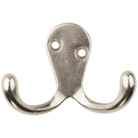 MPB163 Double Clothes Hook 2/pk - Satin Nickel
