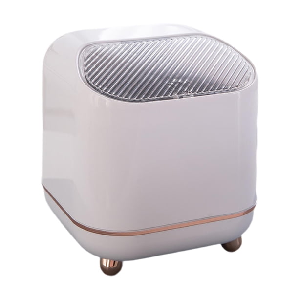 Cubo de basura pequeño de escritorio con tapa, cesto para basura, contenedor de basura, cubo de basura blanco