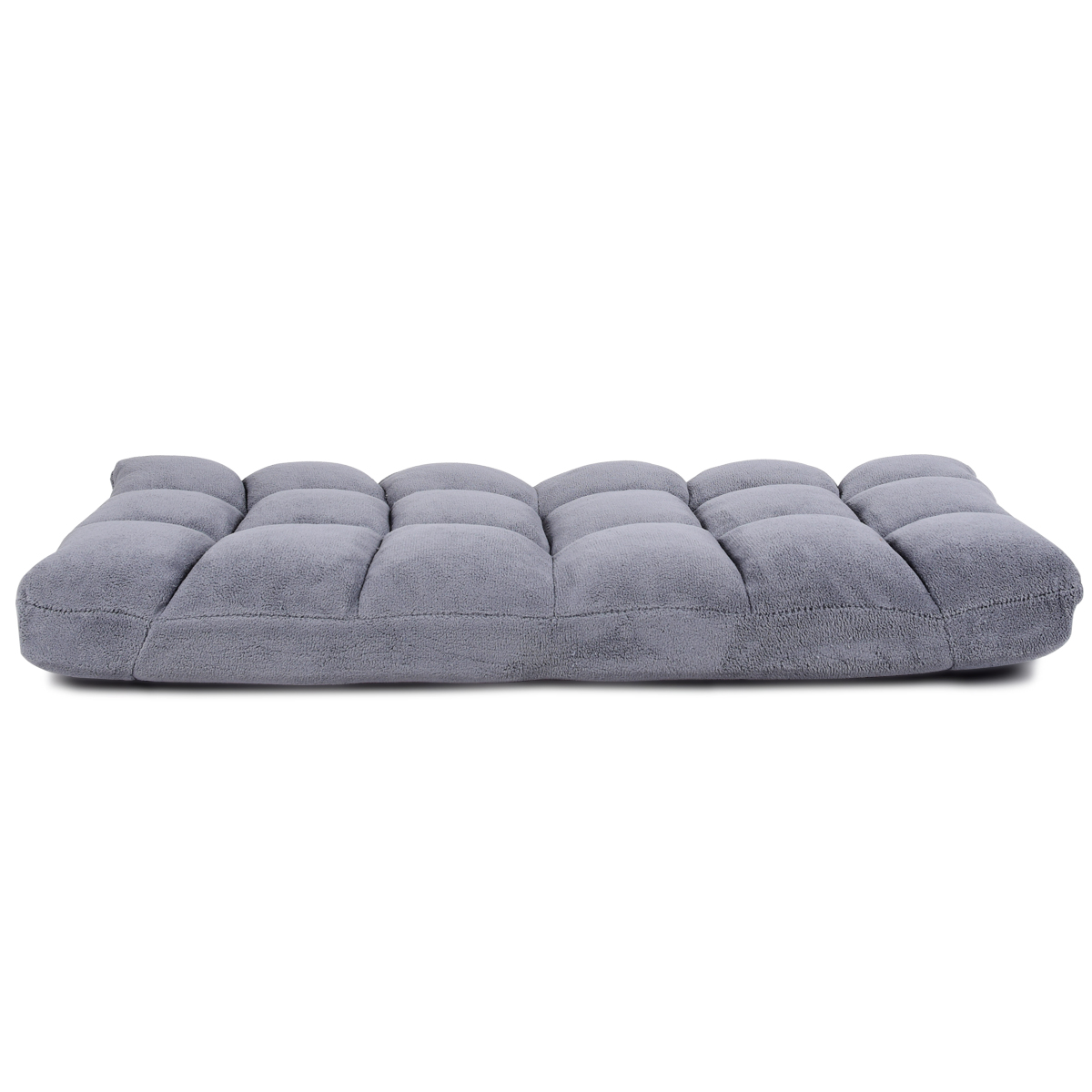 Topbuy Lazy Recliner Coral Velvet Polyester Gaming Chair with Adjustable Arms, Grey