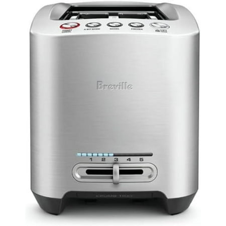 Compact 2-Slice Smart Toaster with Auto-Adjust Technology, Brushed Stainless Steel Housing