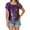 Purple, variant on Women's Sequin Short Sleeve T Shirt Round Neck Disco Party Top Casual Summer Blouse Shirt for Daily Wear and Night Out,Color:Green,Size:L