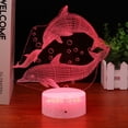 thumbnail image 2 of Luz nocturna LED 3D con forma de delfines que cambian de color para niños, 2 of 2