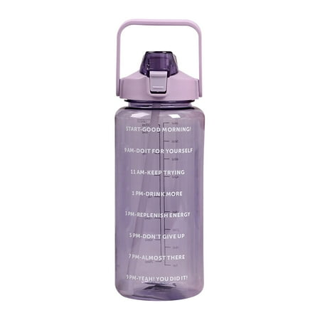 

Bfantian Water Bottles With Straw 67 Oz / 2L Water Bottle B P A Free Innovative 2-IN-1 Lid Sports Bottle With Times To Drink Motivational