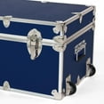 thumbnail image 4 of Rhino Trunk & Case Large Essential Summer Camp Trunk with Wheels - Camping Storage Chest - Ideal Footlocker for Campers - Strong 1000+ Pound Sitting Capacity Trunks 32"x18"x14" (Navy Blue), 4 of 9