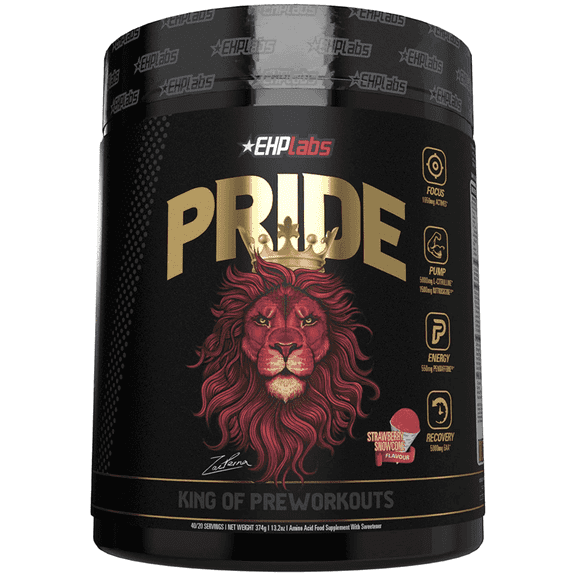 EHP Labs Pride Pre Workout Powder Energy Supplement - Sugar Free Preworkout for Men & Women, Energy Powder Boost Drink with BCAA - 280mg of Caffeine - Strawberry Snowcone (40 Servings)