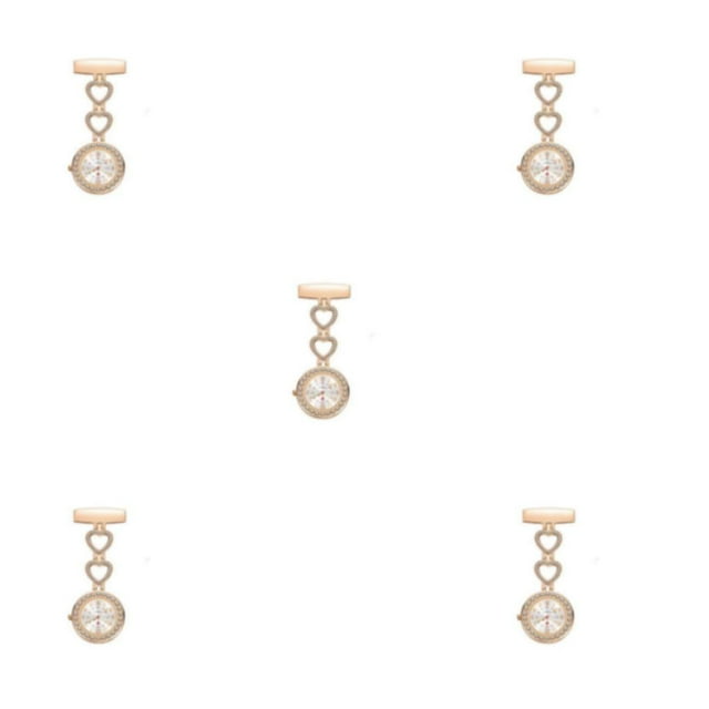 VONKY 2x Waterproof Pocket Watch For Nurses Stable Fixture And Lapel Hanging Accurate Rose Gold 5Set