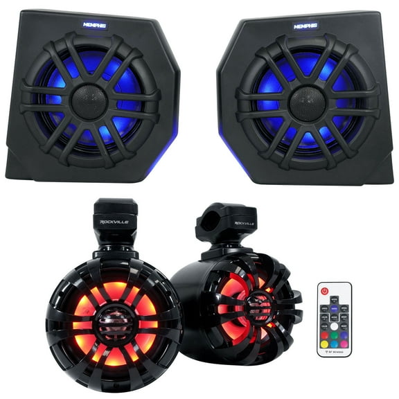 2 Memphis CANAMDEF65FE 75w RMS Pods LED Tower Speakers For 2018  Can Am Defender
