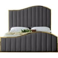 thumbnail image 4 of Meridian Furniture Jolie Solid Wood and Velvet Queen Bed in Gray, 4 of 4