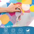 thumbnail image 3 of Yayeee Kitchen Curtains Tier Pair Light Filtering 27"x36" Rod Pocket Short Cafe Window Panel, Purple Colorful Circles, 3 of 7
