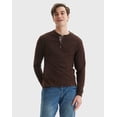 thumbnail image 5 of Hanes Beefy-T Men's Long Sleeve Henley Dark Truffle L, 5 of 9