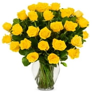 Flower Country - Rose Bouquet: 36 Yellow Roses with Vase, Decorative
