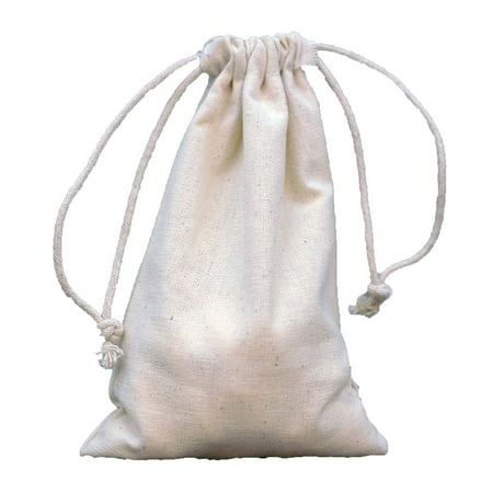 Natural Merchandise Paper Bag - BalsaCircle 10 pcs Natural Cotton 4x6-Inch Favor Bags with Pull String - Wedding Party Jewelry Pouch Favors Candy Gift