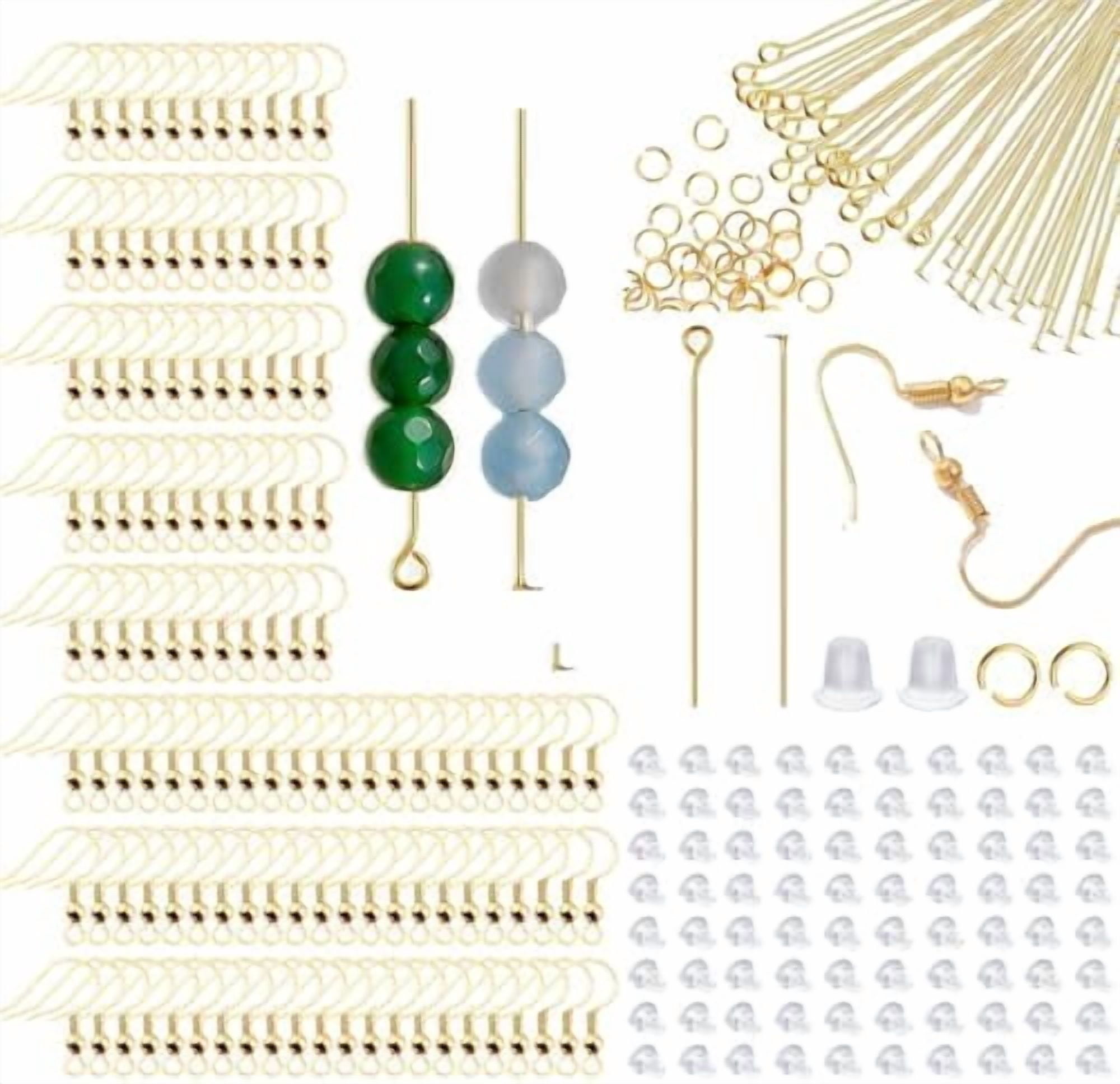 stino 800/220Pcs Hypoallergenic Earring Hooks for Jewelry Making, Stainless Steel Earring Findings Supplies, Silver & Gold Plated(Fish Hook Gold Plated(800pcs))