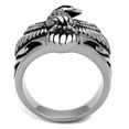thumbnail image 1 of TK2319 - High polished (no plating) Stainless Steel Ring with Epoxy in Jet, 1 of 1