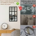 thumbnail image 5 of TZGSONP 26cm x 46cm / 22cm x 44cm Black Vintage Rectangle Windowpane Wall Mirror Set, Set of 2, 5 of 8